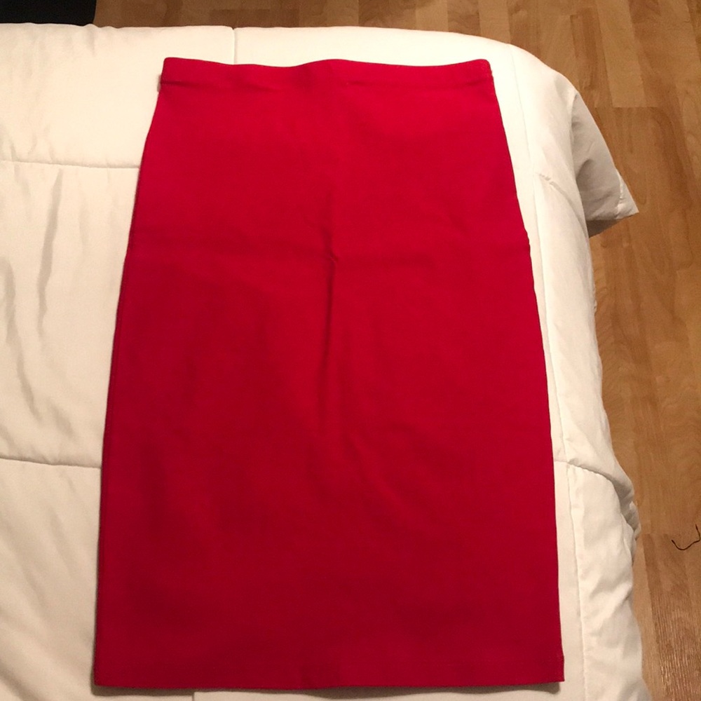 Red pencil skirt